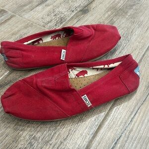 Red Tom's Slip-Ons - Women's Size 7
